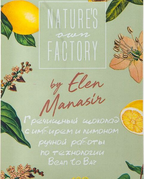 Шоколад Natures Own Factory Гречишный с имбирём и лимоном, 20г