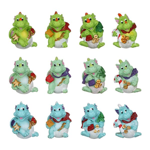 Сноу бум сувенир символ года, полистоун, 3,7х3,1х4см, 4 дизайна, зеленый, голубой, бирюзовый