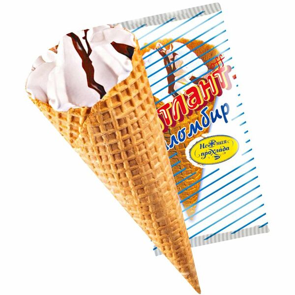 Мороженое Нежная Прохлада Атлант пломбир в шоколадной глазури