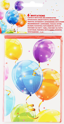 

Открытки PROCOS Пригласительные в конверте Sparkling Balloons 6 шт