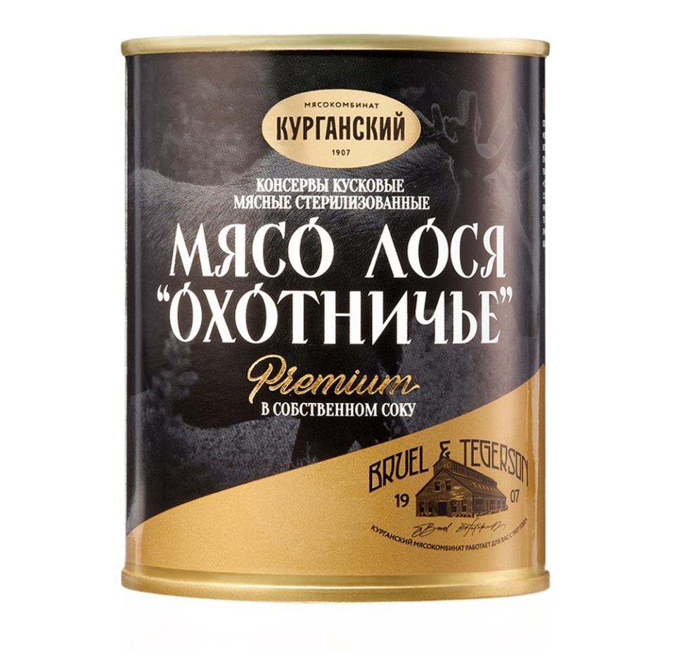

Лосятина в собственном соку " Охотничья" Premium Exclusive standard 330 г, Россия