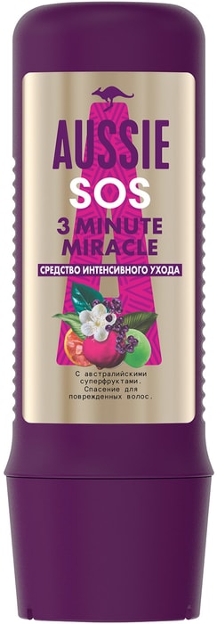

Средство интенсивного ухода Aussie Hair SOS 3 Minute Miracle для повреждённых волос 225 мл