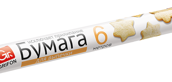 Бумага для выпечки GRIFON под пергамент в пленке 30см x 6м