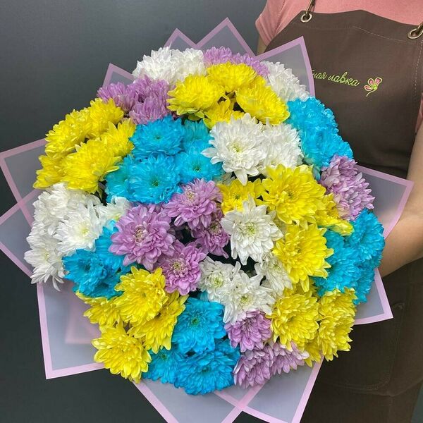 Букет из 21 кустовой хризантемы