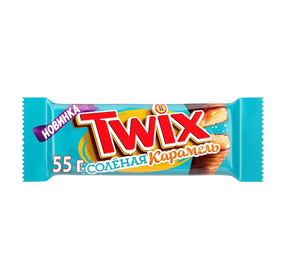 

Батончик шоколадный Twix с солёной карамелью 55 г