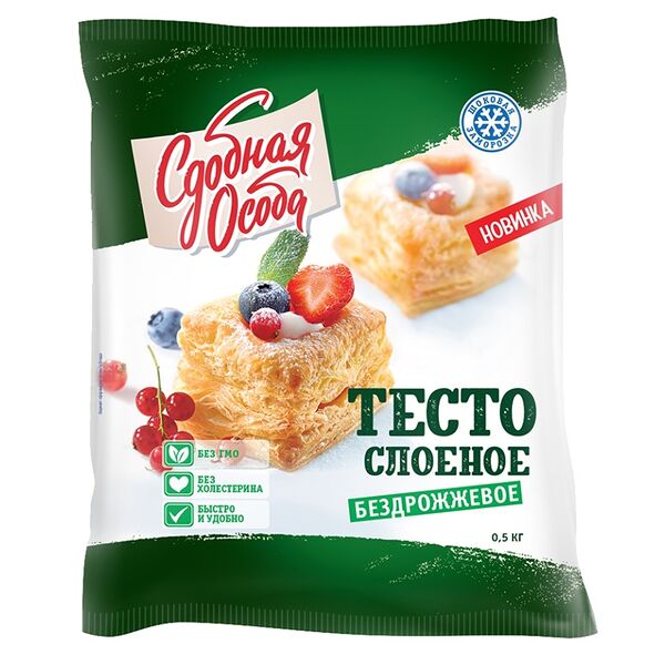Тесто Сдобная особа слоеное бездрожжевое 500 г