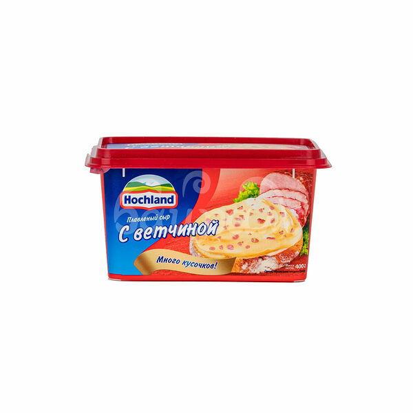 Сыр Хохланд 55% 400гр Ветчина Плавленый ванночка