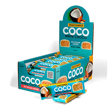 Батончик кокосовый Snaqfabriq coco в белом шоколаде кокос-миндаль (без сахара) 40г, Россия