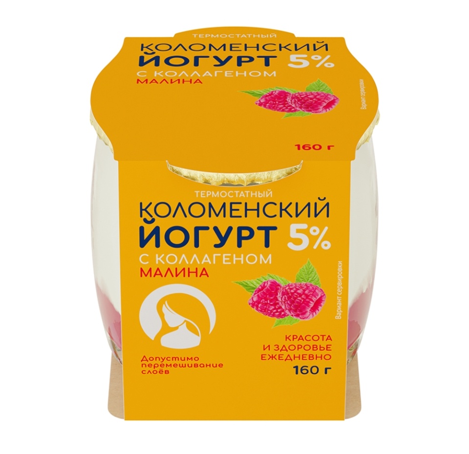 

Йогурт Коломенский с коллагеном термостатный Малина 5%, 160 г