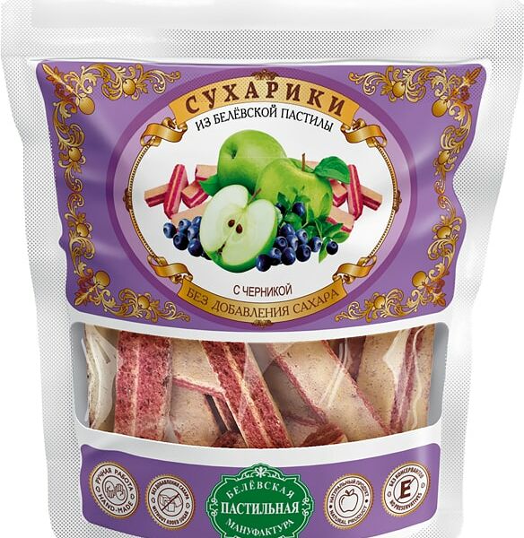 Сухарики Белёвская пастила Без сахара с черникой 40г