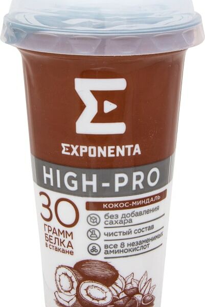 Напиток кисломолочный Exponenta Кокос-миндаль обезжиренный 250г