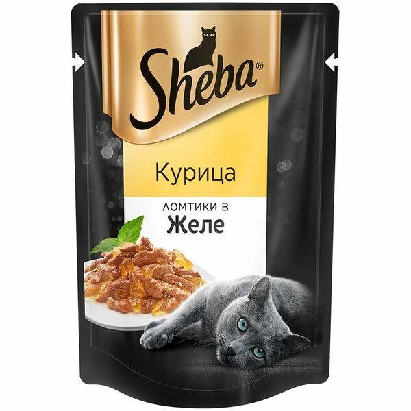 Влажный корм для кошек Sheba Ломтики с курицей в желе 85 г