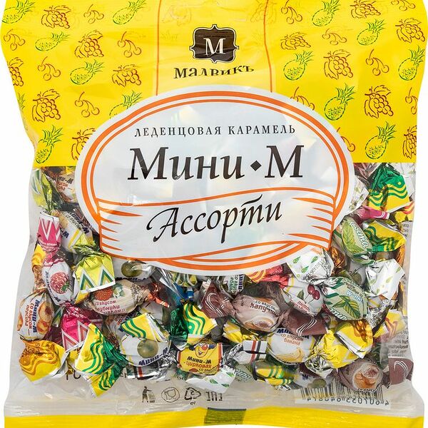 Карамель леденцовая Малвикъ Мини-М Ассорти 180 г