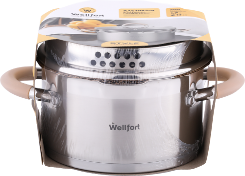 Кастрюля Style Wellfort крышка-дуршлаг нержавеющая сталь, 1.7 л