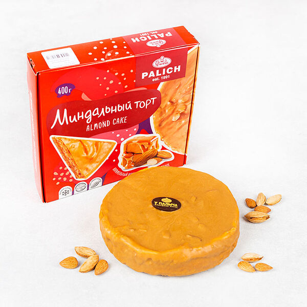 Миндальный торт с хрустящим крокантом и карамельным шоколадом замороженный 400 г
