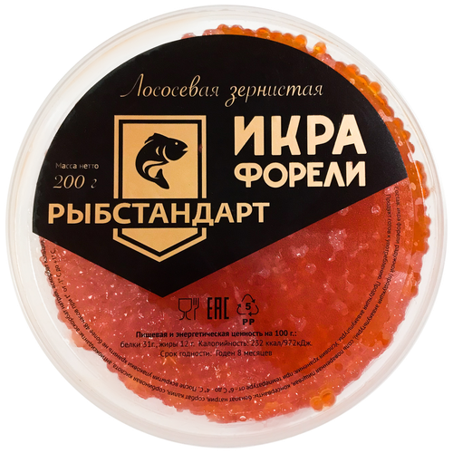 

Икра Рыбстандарт форели радужной зернистая слабосоленая, вес