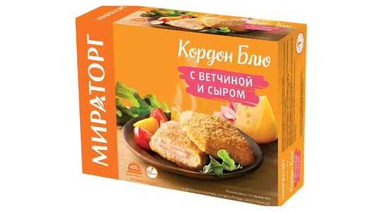 Кордон блю Мираторг с ветчиной и сыром 405г