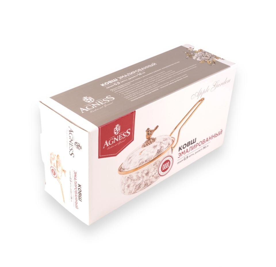 

Ковш эмалированный Agness Royal Garden, 14 см, 0.9 л