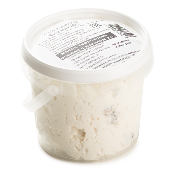 Масса творожная «Особая» с изюмом 23%, «Наши фермы»