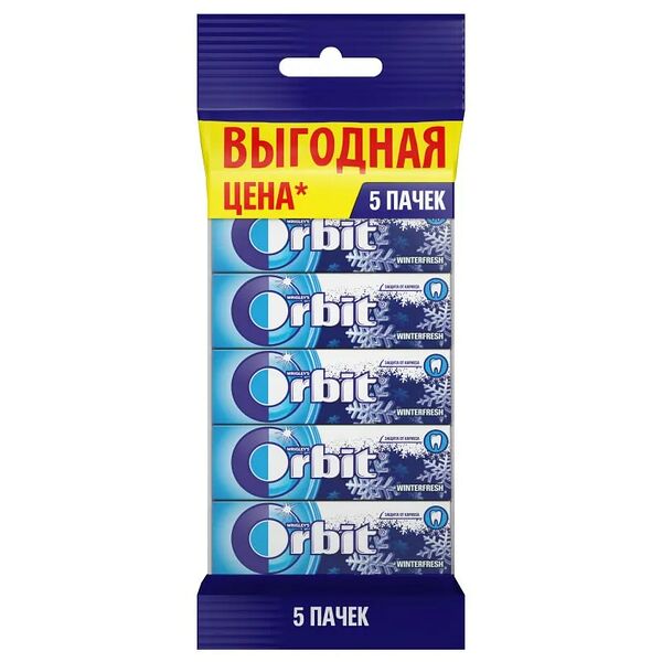 Жевательная резинка Orbit Winterfresh, 5шт по