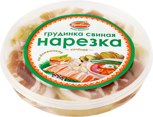 

Грудинка свиная соленая БРАВО Люкс по-домашнему, нарезка