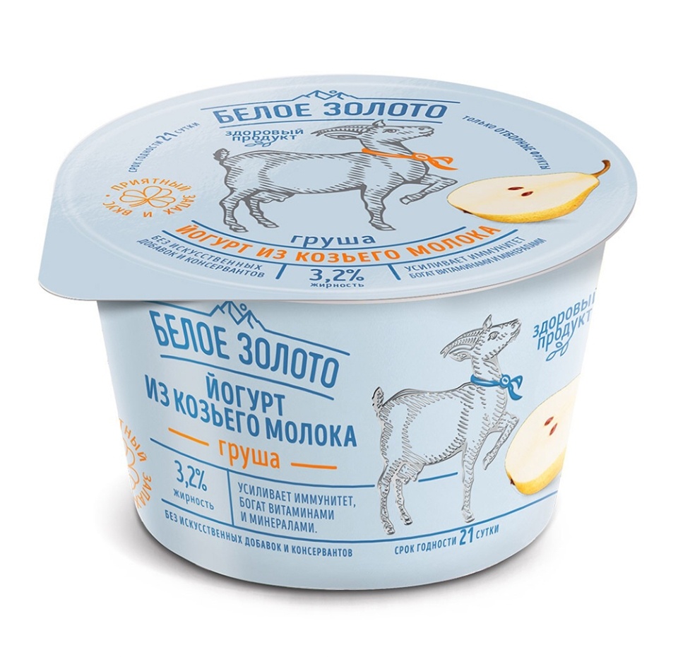 

Йогурт из козьего молока Белое Золото Груша 3.2% 150 г