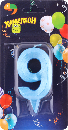 

Свеча ХАМЕЛЕОН Цифра 9 Грань, золото