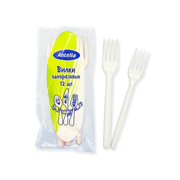 Набор вилок одноразовых, 15 см, 12 шт, белые