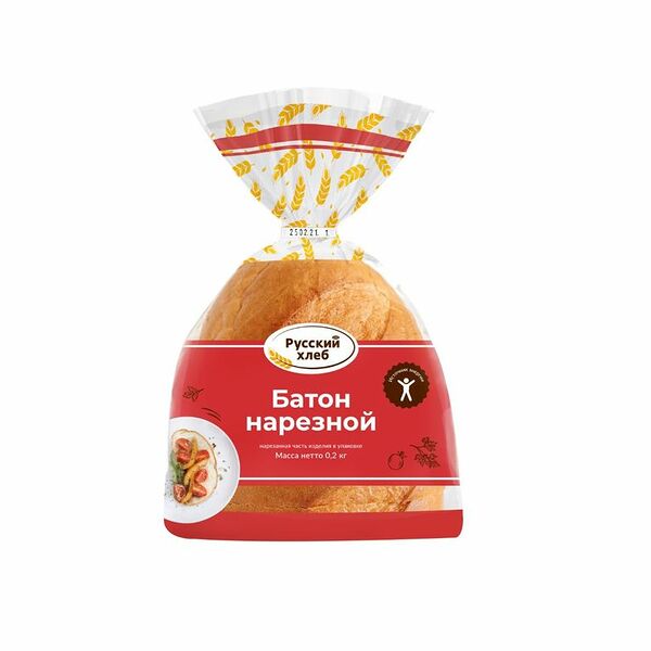 Батон Русский хлеб Нарезной, в нарезке
