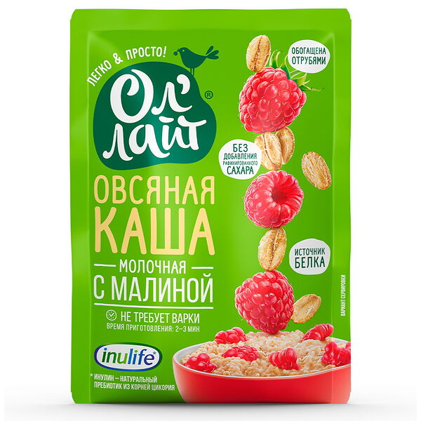 Овсяная молочная каша быстрого приготовления 