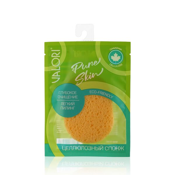 Целлюлозный спонж для умывания лица Valori Pure skin Глубокое очищение
