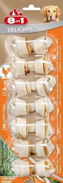 8in1 Delights XS косточки для мелких собак (7*7,5 см.) Курица, 7 шт.