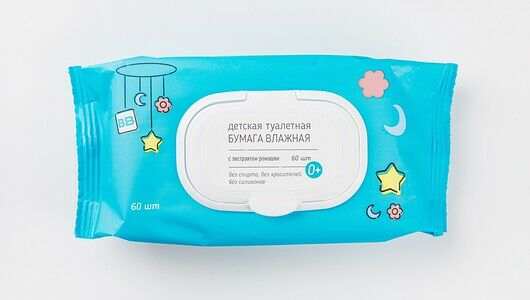 Туалетная бумага влажная с ромашкой, 60 шт