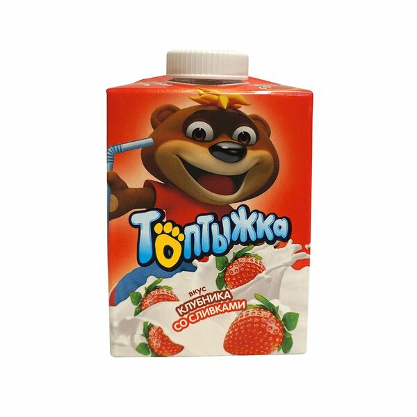 Коктейль молочный ТОПТЫЖКА Клубника со сливками 3,2%, без змж