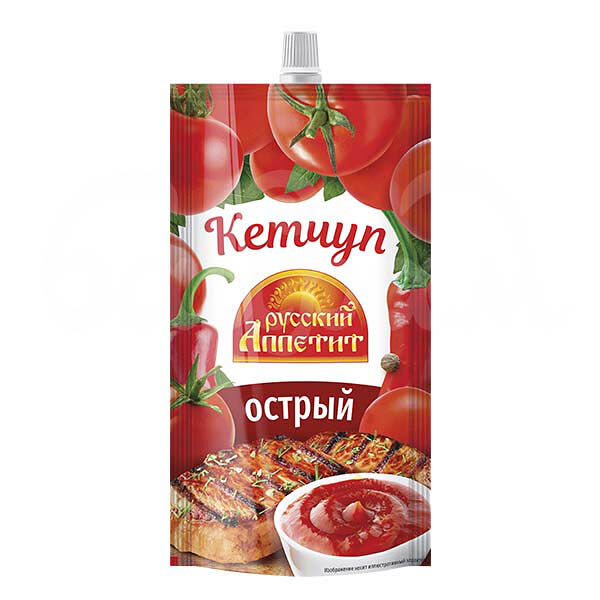 Кетчуп Руский Аппетит 250гр Острый дой-пак