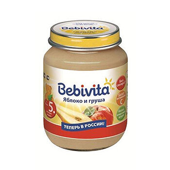 Пюре Bebivita яблоко-груша с 5 месяцев 100 г