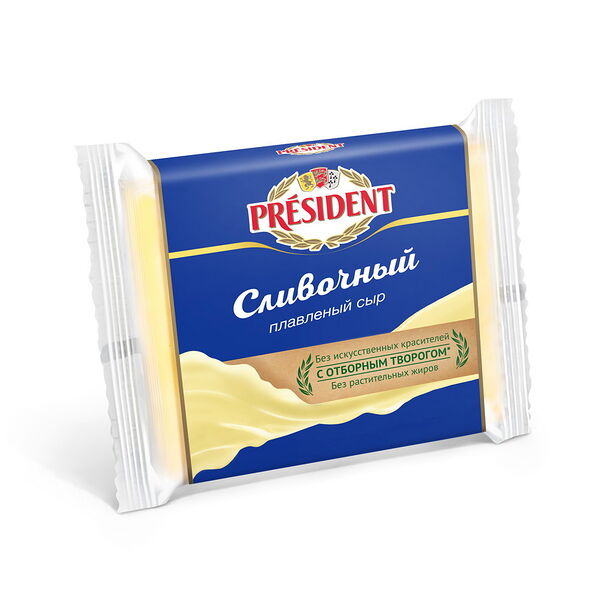 Сыр плавленый ломтевой СЛИВОЧНЫЙ жир. 40% 150г Президент