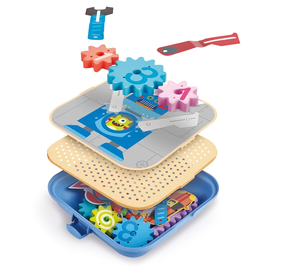 

Мозаика детская развивающая Hape Заводные шестерёнки 115 элементов