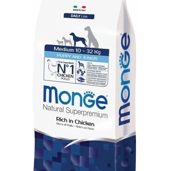 Monge Medium Puppy & Junior корм для щенков средних пород (с 2-х месяцев) 12 кг