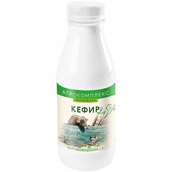 Кефир АГРОКОМПЛЕКС 2,5%, без змж 400 мл