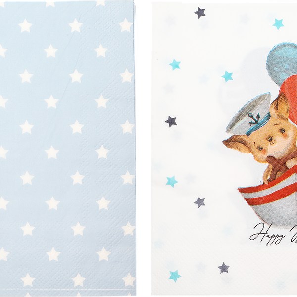 Салфетки бумажные Boys, 2 слоя, 33х33см Арт. СЛФ, 12шт