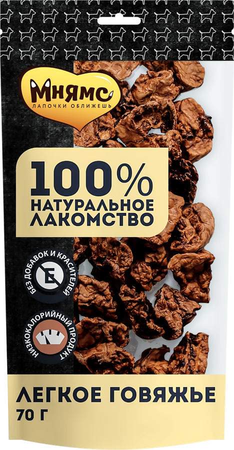 

Лакомства для собак Мнямс говяжье легкое 70 г