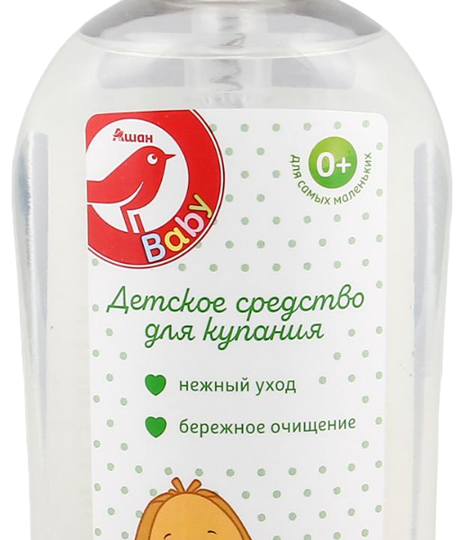 Средство для купания малышей Ашан Красная птица 2 в 1, 0+