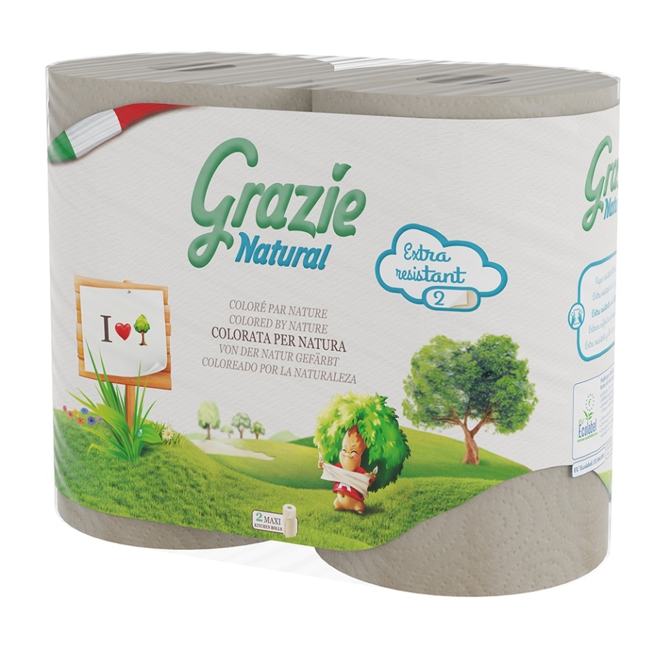 

Полотенца бумажные Grazie natural 2 рулона, 2 слоя, Италия