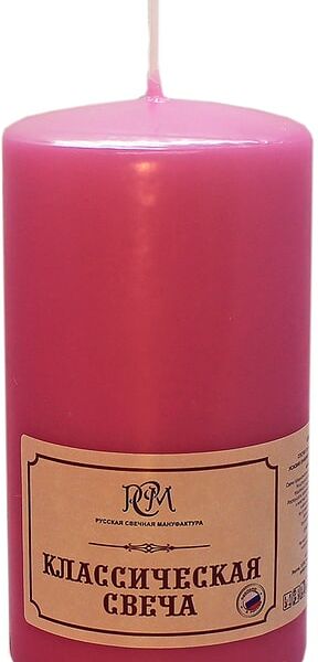 Свеча РСМ Классическая розовая 6*12см