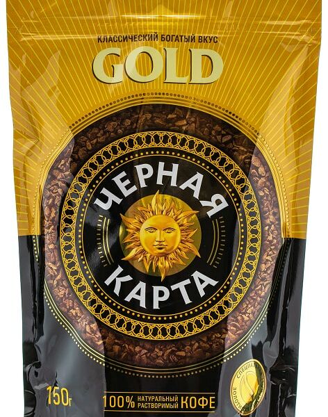Кофе растворимый Черная Карта Gold 150г
