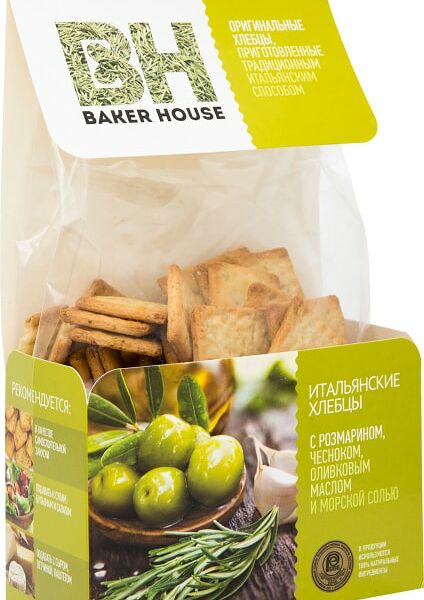 Хлебцы Baker House Итальянские с розмарином и чесноком 250г