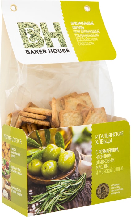 

Хлебцы Baker House Розмарин и чеснок 250 г