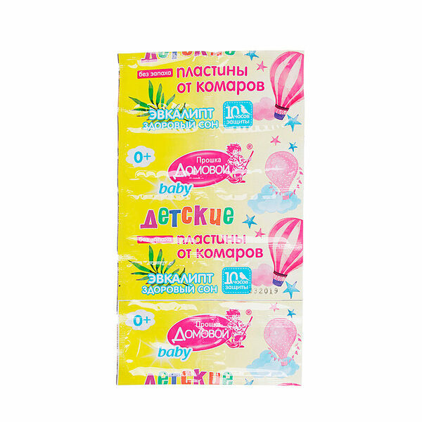 Пластины от комаров Домовой Прошка Детские Эвкалипт Здоровый Сон 10 шт