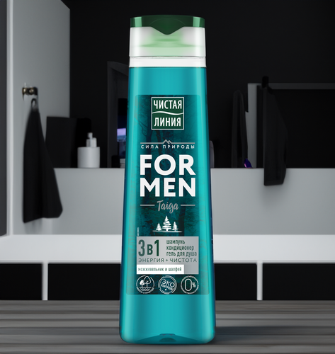 

Гель для душа Чистая Линия For Men 3в1 Ультрасвежесть мята и ледниковая вода 400 мл